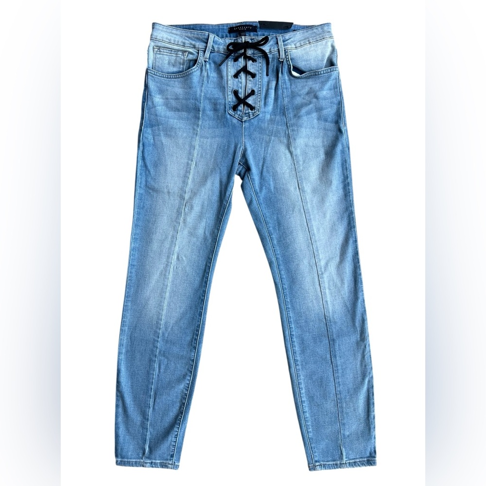 NEW SANCTUARY Lace-Up Robbie High-Waist Crop Jeans 31x27 Classic Luxe Boho Chic